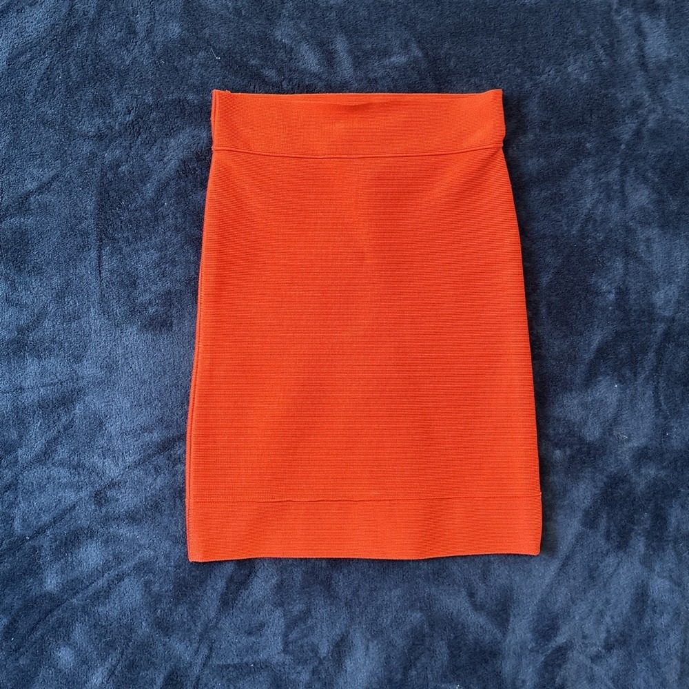 Bcbgmaxazria Womens Bandage Skirt NWT Size XXS Burnt Orange Pencil Bodycon Club